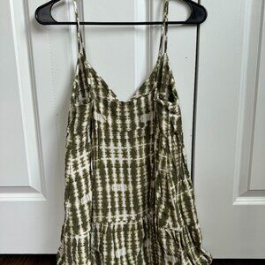 Green-white summer dress